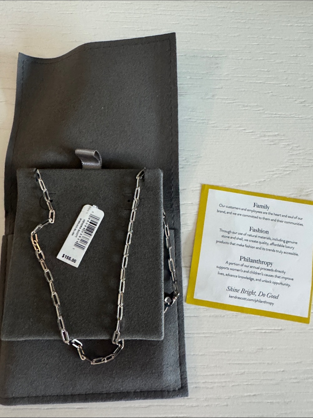 Kendra Scott Small Paperclip Sterling Silver Chain Necklace